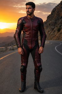 Traje de Motociclismo de Piel Genuina OEM, Traje de Carreras Personalizado de Cuero Vacuno, Equipo de Protección para Motociclistas, Impermeable y Resistente al Fuego - Product Image 2