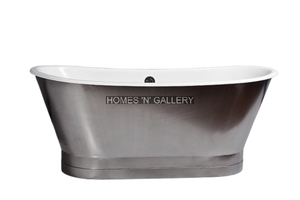 Bañera de baño independiente grande de cobre martillado de doble pared de lujo - Product Image 3