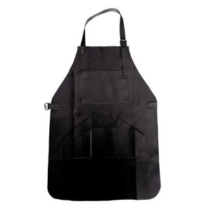 Tablier d'artisan en cuir noir pochettes de rangement pour gril de chef boucher professionnel personnalisé pour barbecue à usage intensif bretelles réglables - Product Image 4