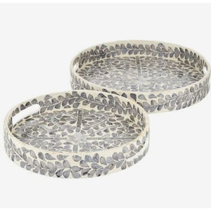 Mother of pearl kitchen serving tray round decorative tray modern table top <b>Ramadan</b> dates <b>chocolate</b> serving tray - Product Image 2