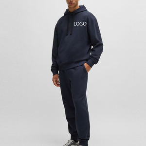 Survêtement à capuche pour homme, coupe confortable et tendance, en molleton doux au toucher, manches longues, coton et polyester, matière respirante, style décontracté - Product Image 1