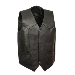 Nueva llegada de los hombres de cuero genuino estilo casual Chaleco con cuello en V ropa exterior transpirable para invierno chalecos de cuero de los hombres - Product Image 3