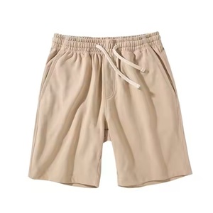 Shorts décontractés pour hommes en coton et élasthanne, style molleton français, streetwear uni, avec cordon de serrage, logo personnalisé, motif uni, respirant, vente en gros - Product Image 5