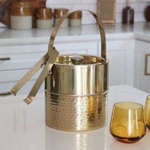 Bar de luxe en laiton seau à glace support Ktv hôtel Vertical seau à glace support en acier inoxydable métal seaux à glace baignoires à boissons - Product Image 6