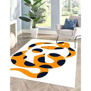 Tapis Serpent Enroulé avec Crâne, Tapis Imprimé pour Intérieurs Modernes de Loft, Tapis Doux à Poils Longs - Product Image 1