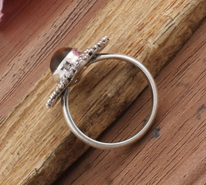 Anillo de Plata de Ley 925 con estilo natural intage anillo de ojo de tigre anillo de piedras preciosas hecho a mano Vintage para regalo de mujer - Product Image 1