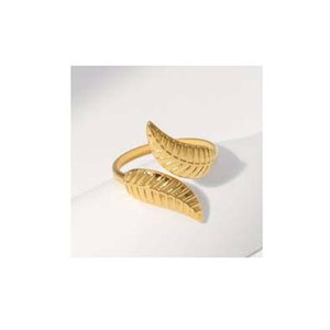 Servilletero de rizos de Metal sólido dorado, diseño de hojas en relieve, Decoración de mesa de cena de boda, servilletero de lujo - Product Image 1