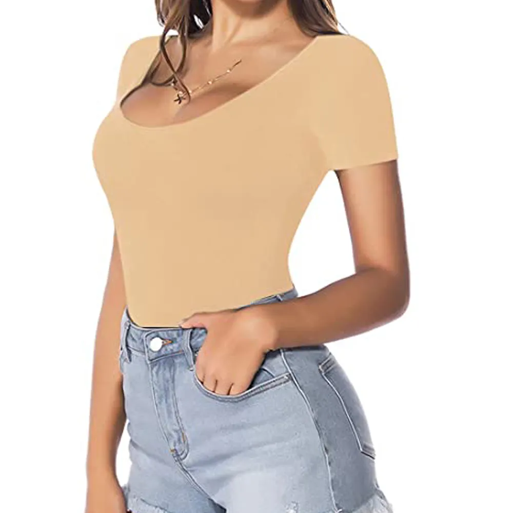 Best Review on High Quality 18 Color S-3XL Plain T Shirt Women Cotton Elastic Basic T-shirts Female Casual T Shirts Bella Canvas