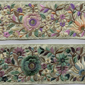 Adorno de encaje bordado de lentejuelas florales coloridas para vestidos de saris, zapatos, bolsos y regalos para ropa de moda - Product Image 1