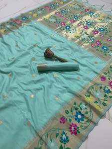 Kanchipuram-Blusa de seda pura para mujer, blusa de seda con tejido de Zari, proveedor y distribuidor indio - Product Image 2