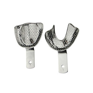 Plateaux d'empreintes dentaires en acier inoxydable allemand Porte-dents supérieures et inférieures Seaux d'empreintes dentaires Plateaux d'empreintes pour la fabrication de dents - Product Image 5