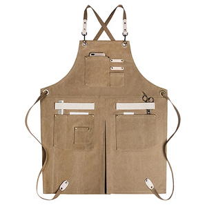 Sleeveless Canvas Polyester Bib <b>Apron</b> Reusable Cooking <b>Kitchen</b> <b>Aprons</b> for Women and Men Chef Style - Product Image 2