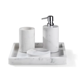 Ensemble de salle de bain en marbre naturel massif au design tendance pour les foyers haut de gamme, offrant résistance, durabilité et une utilisation longue durée - Product Image 1