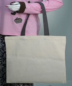 Bolsa de Mano Personalizada Ecológica de Gran Capacidad, Bolsa de Compras Reutilizable de Lona de Algodón Orgánico con Asas, Bolsa de Hombro Promocional - Product Image 3