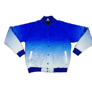 Chaqueta Bomber Reversible ZPB Azul Rey Desteñido y Blanco, Ropa de Fraternidad Griega, Bordado Trasero, Logotipo Frontal, Unisex, Impermeable, Primavera - Product Image 6