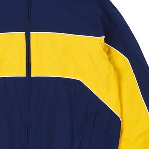 Vintage Zip Nylon Track <b>Jacket</b> Windbreaker for <b>Men</b> Custom Color Block Lightweight Warm Football Sports Stand Collar Front Logo - Product Image 3