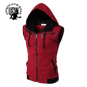 High Quality Gym Wear <b>Sleeveless</b> <b>Hoodie</b> Custom Pullover Fleece Quick Dry Breathable Eco-Friendly Cotton <b>Men's</b> Sweatshirts - Product Image 2