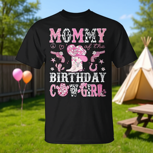 Camiseta rosa estilo western de Mommy Of The Birthday Cow Girl - Product Image 3