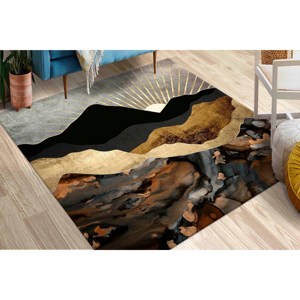 Tapis Paysage Montagne Abstrait : Tapis d'appoint imprimé antidérapant, Tapis fin non tissé - Product Image 4