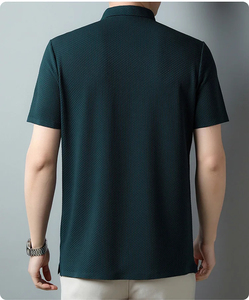 <b>Men</b> Ice Silk <b>POLO</b> Shirt Short Sleeve T-shirt Jacquard Non Iron Lapel Collar Business Youth Popular Male <b>Tops</b> Casual T-shirt - Product Image 6