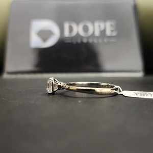 Anillos Elegantes de Acero Inoxidable con Baño de Oro de 14K y Moissanita con Corte Asscher para Mujer, Regalo de Cumpleaños - Product Image 3