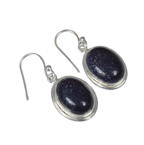 Pendientes de piedra solar azul, pendiente de tuerca de piedras preciosas de Plata de Ley 925, joyería hecha a mano, diseñador de piedra natal de junio, regalo colgante para ella - Product Image 1