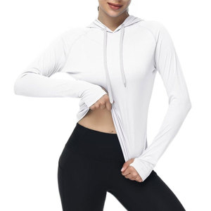 Sweats à capuche athlétiques Chemise légère de pêche en cours d'exécution avec trous pour les pouces - Product Image 1