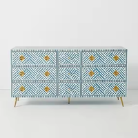 Commodes Artisanales Traditionnelles Peintes à la Main Écologiques avec Incrustation de Nacre Personnalisable de Haute Qualité et Design de Logo Personnalisé