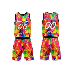 Ensemble d'uniformes de basketball sur mesure OEM grande taille, respirant, séchage rapide, antibactérien, design par sublimation, pour entraînement masculin - Product Image 1