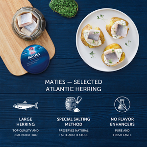 Maties XXL, morceaux de filet de hareng atlantique de style scandinave sélectionnés, 260 g, légèrement salés à l'huile, vente en gros directement du fabricant - Product Image 4