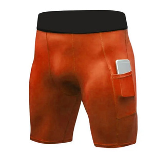 Venta al por mayor por encargo de alta calidad de Venta caliente gimnasio correr activo lleva color sólido hombres pantalones cortos deportivos - Product Image 2