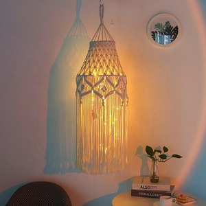 Lanterne en macramé de haute qualité AAE, forme de lampe en coton fait à la main, corde suspendue, abat-jour décoratif, Boho, décoration de la maison - Product Image 5