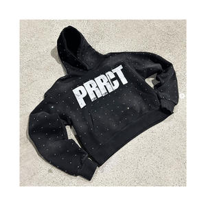 Sudaderas con capucha de diamantes de imitación con diseño ostentoso personalizado para hombre al por mayor sudaderas de lana en relieve con técnica bordada uso en invierno - Product Image 1