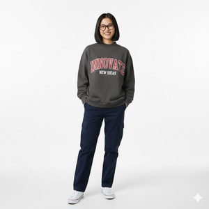 Sweat-shirt d'hiver personnalisé pour sororité, femme, col montant oversize, polaire écologique respirant, séchage rapide, long devant, style universitaire - Product Image 1
