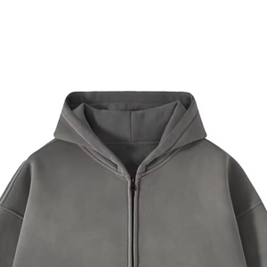 Sweat à capuche en molleton zippé surdimensionné pour hommes, poids lourd 100% coton, coupe régulière, logo personnalisé, sweats à capuche zippés à double effet soleil, vente en gros - Product Image 4