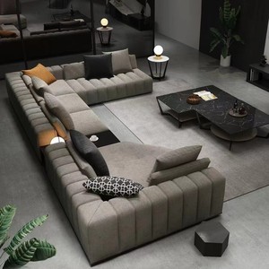 Conjunto de Sofás Modulares Grandes y Modernos con Estructura de Madera, Tapizados en Tela Acolchada, Combinación Libre, <span class=keywords><strong>Muebles</strong></span> de Sala en Forma de L - Product Image 4