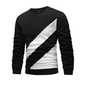 Custom Design <b>White</b> & Black <b>Men's</b> <b>Sweatshirt</b> High Quality 100% Cotton Breathable <b>Sweatshirt</b> For <b>Men</b> - Product Image 1