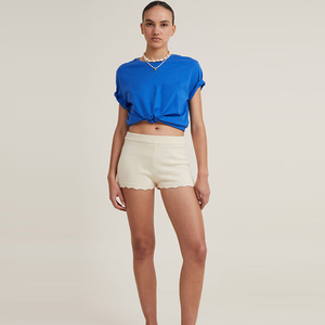 Camisetas de Verano para Mujer, Manga Corta, Personalizadas, al por Mayor, de Alta Calidad, Ecológicas, de Sarga, Corte Regular, Holgadas, 100% Algodón - Product Image 4