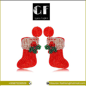 Christmas Earrings Colorful Earrings Accessories Drop Earrings for Available From India - Product Image 2