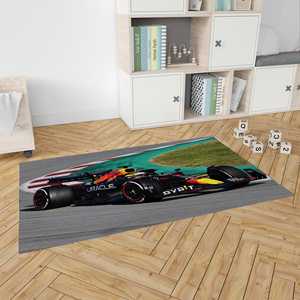 Formula 1 Race <b>Car</b> <b>Rug</b>: Red Bull Motorsport Decor, Printed <b>Rug</b>,Chenille <b>Rug</b> - Product Image 5