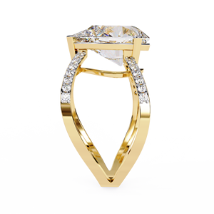 Bague en diamant cultivé en laboratoire taillé en poire de 3.00 carats en gros | Bijoux de fiançailles plaqués or | Fournisseur de qualité d'exportation d'Inde - Product Image 5