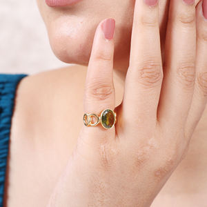 แหวนพลอยเพอริโดชุบทองเงินสเตอร์ลิง925แข็งดีไซน์คลาสสิกคุณภาพสูง - Product Image 2