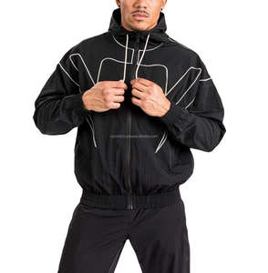 Conjunto Deportivo Cortavientos para Hombre y Mujer, de Secado Rápido, con Capucha, para Entrenamiento, Correr, Trotar, al Aire Libre, con Costuras en Contraste, Acanalado, Simple, 100% - Product Image 4