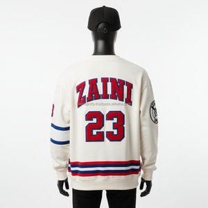 Premium 330 GSM Sudadera de lana Mezcla de algodón pesado Cuello redondo cálido con logotipo personalizado bordado Sudaderas básicas - Product Image 2