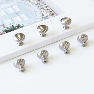 Modern Plastic Round Cabinet <b>Knobs</b> Brushed Nickel <b>Drawer</b> Pulls <b>Silver</b> Kitchen Cupboard Handles Furniture Hardware Eco-Friendly - Product Image 1