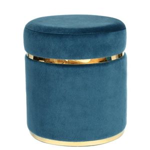 Pouf carré en métal très demandé, pour la maison, les hôtels, les villas, meuble décoratif, en velours crème - Product Image 2