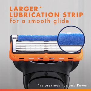 Repuestos de Cuchillas para Afeitar Gillette Fusion5 Power para Hombre, 6 Cartuchos, Banda Lubricante Más Grande, Recortador de Precisión, Maquinilla de Afeitar de 5 Cuchillas - Product Image 2