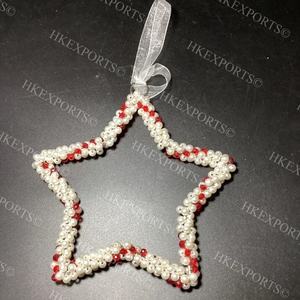 Adornos navideños con cuentas multicolores hechos a mano Decoraciones colgantes festivas exclusivas para la temporada - Product Image 5