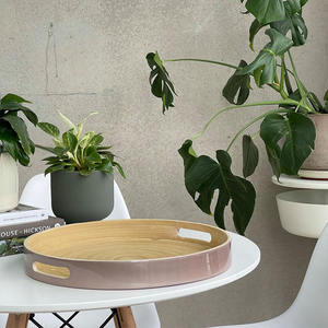 Plateau en bambou filé de couleur grise accessoires de décoration intérieure plateaux de service les moins chers pour bonbons, bonbons et gâteaux - Product Image 6