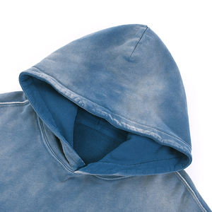 Haute qualité hommes sweat à capuche couleur unie 100% coton 420 grammes conception sans fil lavé épais hommes à capuche 2025 - Product Image 4